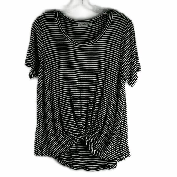 On The Road - Black/White Short Sleeve Top - Size Small - Picture 1 of 5